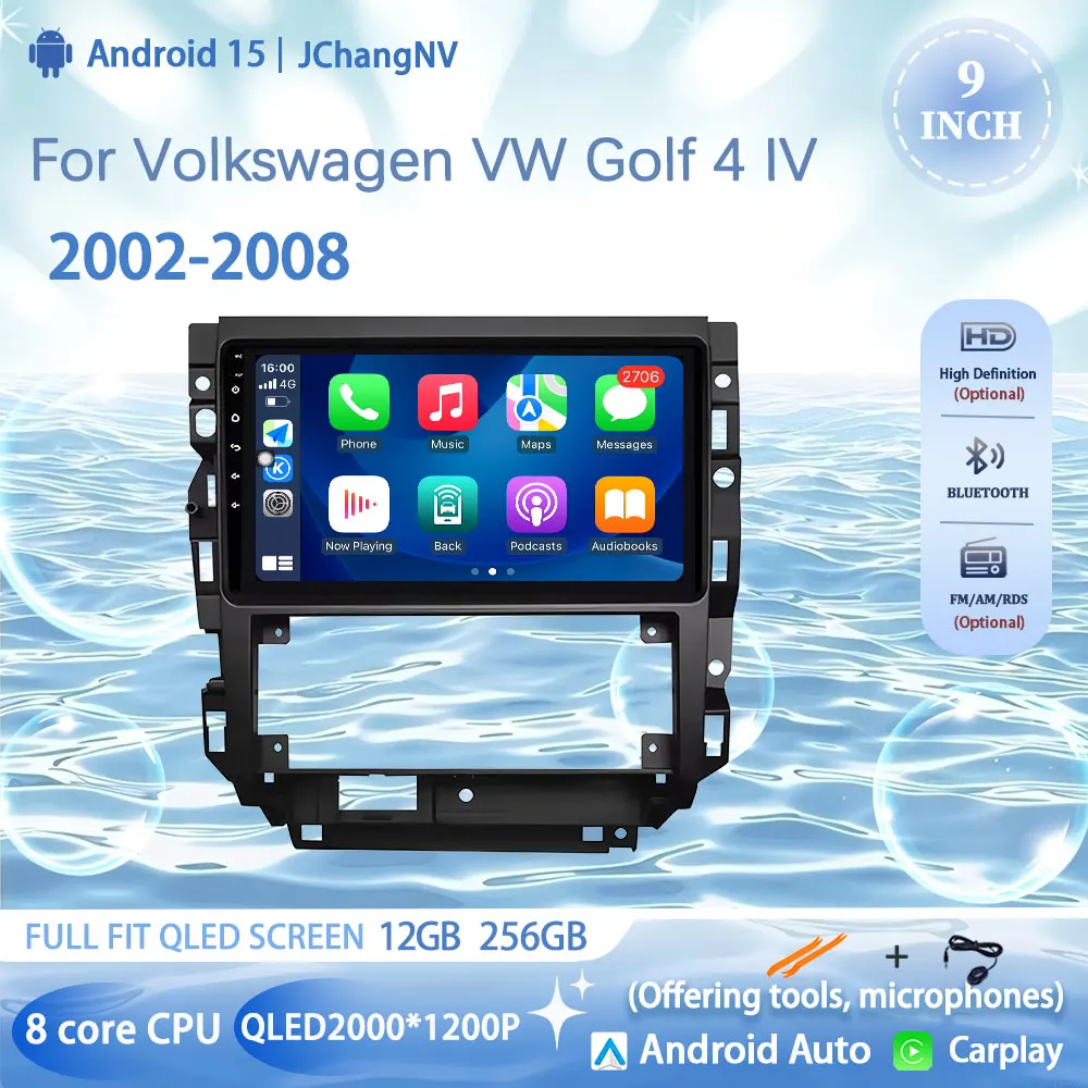 

9-дюймовый сенсорный экран, автоинструменты 4G для Volkswagen VW Golf 4 IV 2002-2008, интеллектуальная система, мультимедийный плеер, навигация, GPS