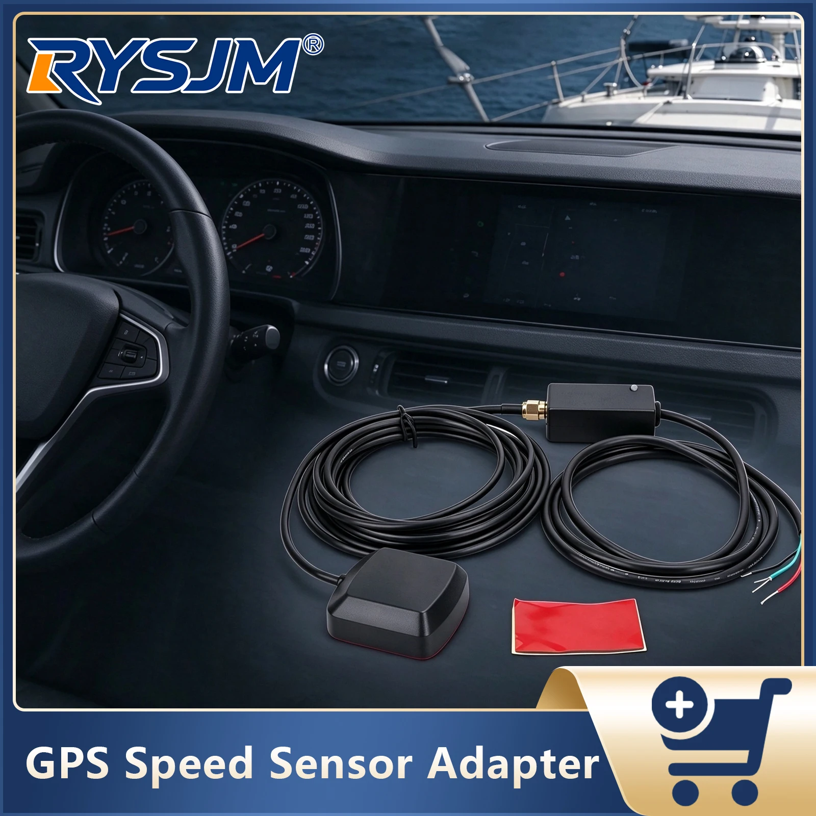 Mini GPS Speedometer Sensor Adapter Bluetooth-compatible Adapter Speed Meter GPS Antenna For Car Truck Boat GPS Speed Sender