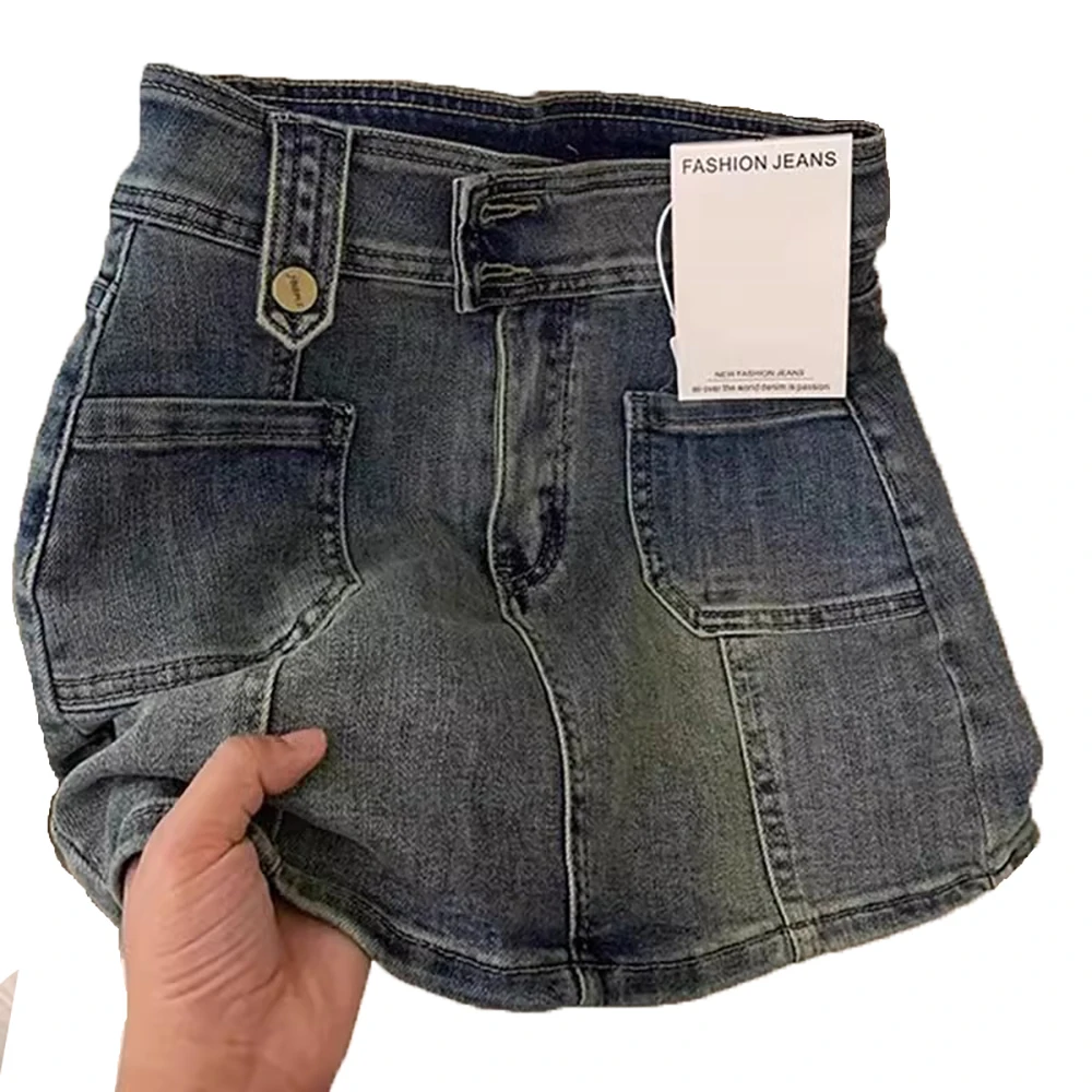 American Retro Denim Skirts Women Vintage Blue High Waist Mini Jean Skirt Spicy Girl Sexy A-Line Short Skirts Streetwear