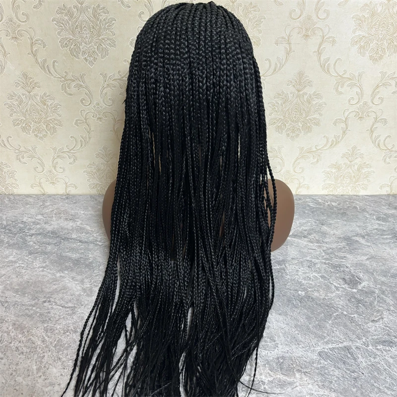 Peluca sintética suave para mujeres negras, pelo africano duradero, encaje frontal trenzado, encaje de Drag Queen, trenzas de aciano Natural