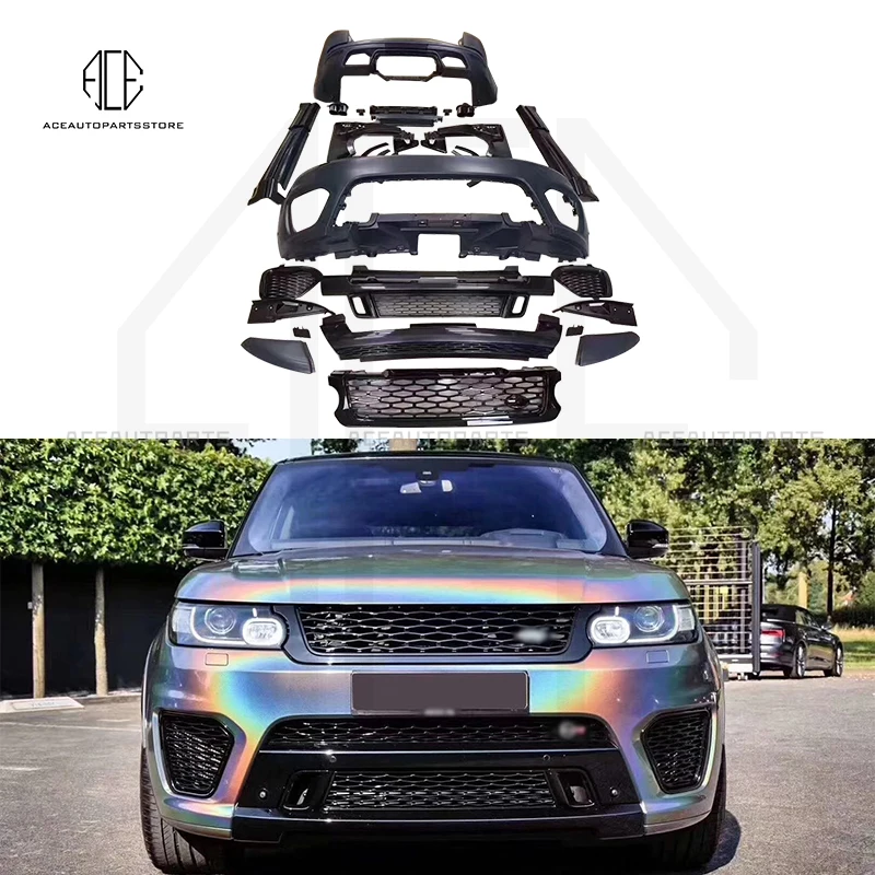 

For Land Rover Range Rover sport Front bumper Rear diffuser Door panel Wheel eyebrow Tail mouth tuning body kit update SVR 18-19