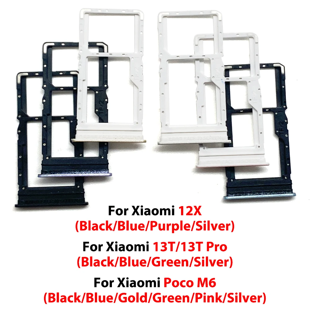 Suitable For Xiaomi 12X 13T Pro Poco M6 Sim Tray Holder SIM Card Tray Slot Holder Adapter Socket Repair Parts