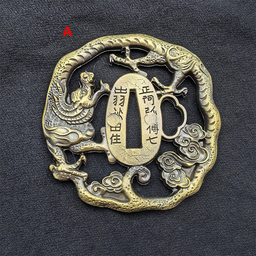 Brass Copper Tsuba For Japanese Sword Samurai Katana Wakizashi Katana Knife Beautiful Fittings