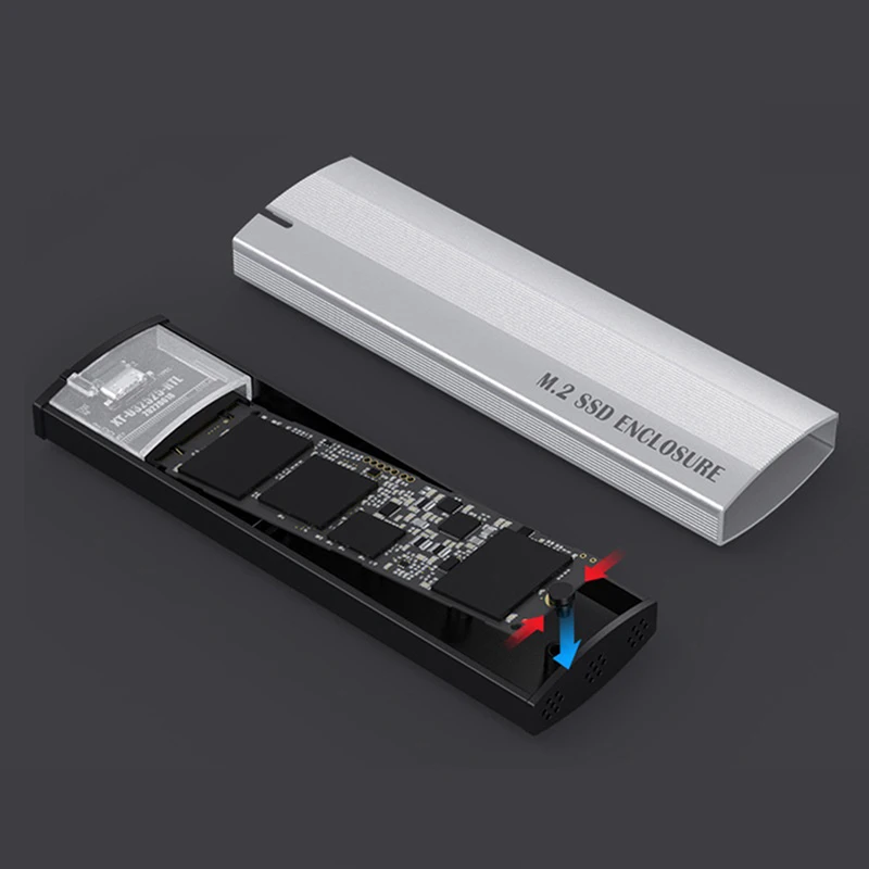 Obudowa USB Type-C M.2 NVME PCIe/NGFF SATA na zewnętrzny dysk SSD, prędkość 10 Gbps, obsługa wariantów kluczy M i B&M.