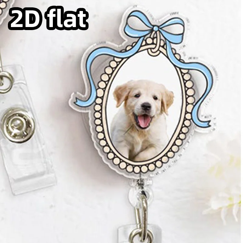 Customized photo pet name tag hanger | Personalized cat and dog name tag clips | Nurse name tag clips