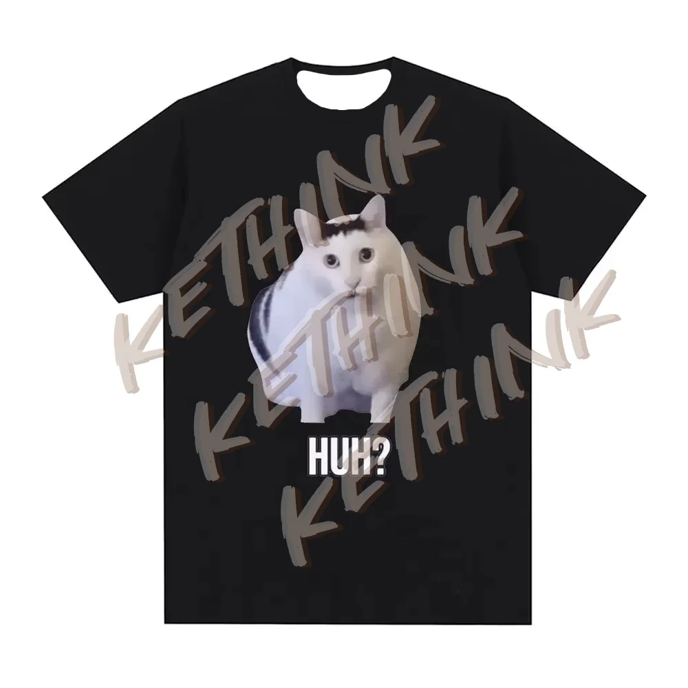 

Лето 2025 г., женская повседневная футболка большого размера с забавным котом и 3D принтом, женские и мужские футболки в стиле Харадзюку, повседневная модная одежда для девочек и мальчиков