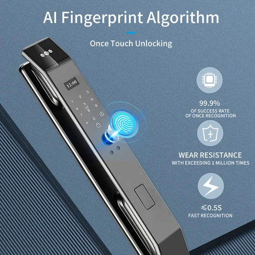 Imagen 2 del producto XSDTS Wifi Tuya APP cerradura de puerta inteligente con reconocimiento facial con cámara videollamada intercomunicador de voz cerradura de puerta Digital cerradura de puerta automática