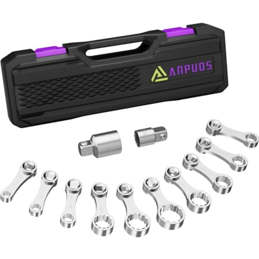 

Torque Adapter Set 12 pcs SAE 12 Point Torque Adapter Extension Set 3/8" Torque Wrench Adapter with 5/16" 3/8" 7/16" 1/2" 9/16"