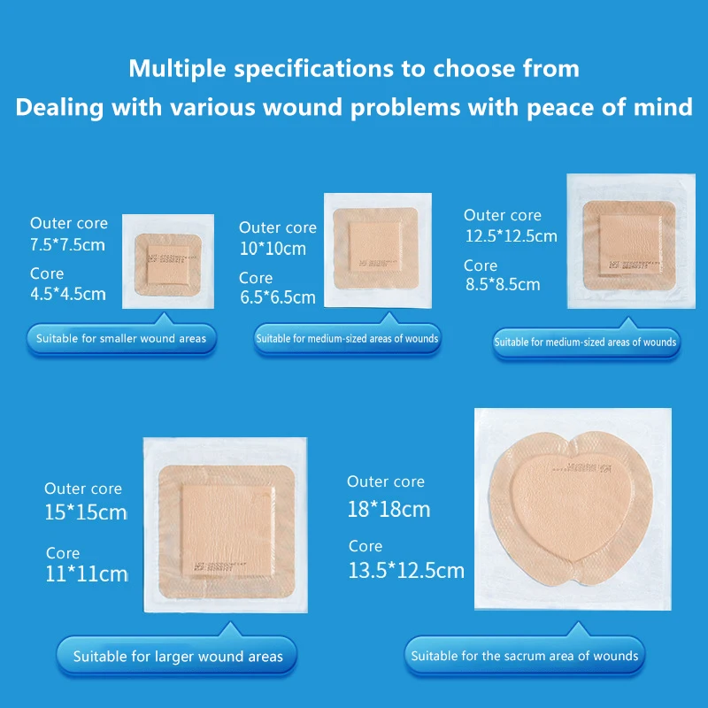 【1Pc Foam Dressing With Border Pressure Ulcer Patch Adhesive Waterproof Wound Dressing Bandage Bedridden Patients】