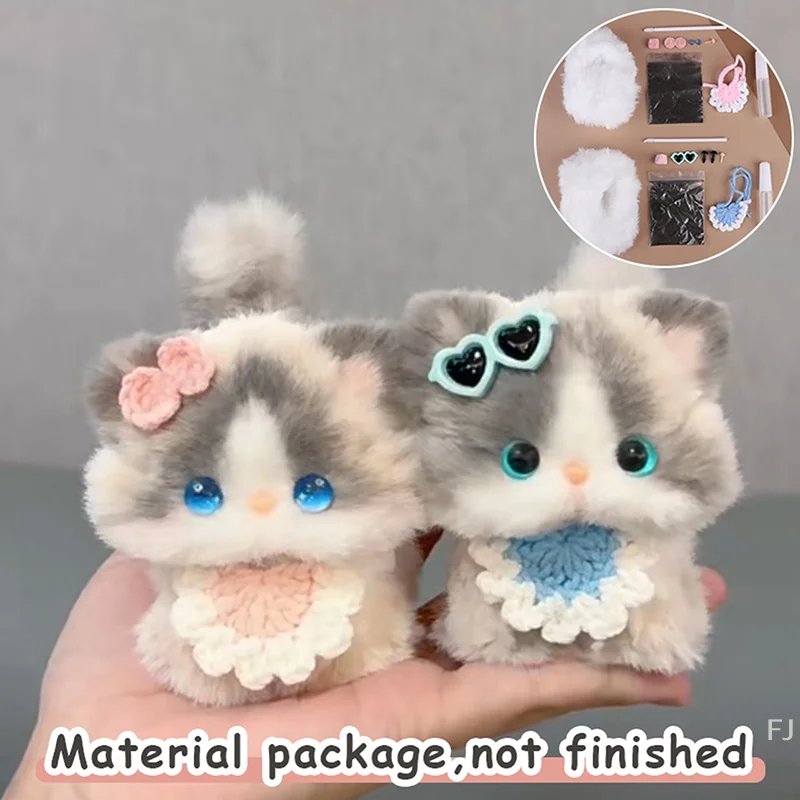 

[YU] Handmade Twisty Stick Little Cat Doll Pendant Toy Plush Gifts DIY Material Package Keychain For Handicraft Enthusiasts
