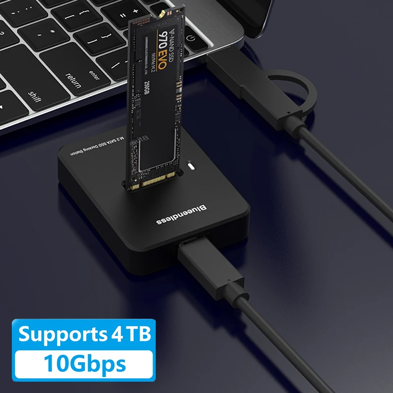 Blueendless External SSD Hard Disk M.2 SSD Enclosure 10Gbps Online Reading Writing Speed SSD Case For SATA NVME Docking Station