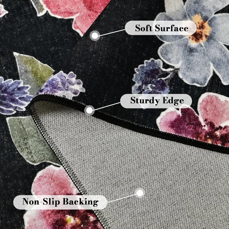 Retro Floral Living Room Carpet High-end Luxury Large Area Bedroom Rug Soft Machine Washable Non-slip Floor Mats Alfombra Ковер