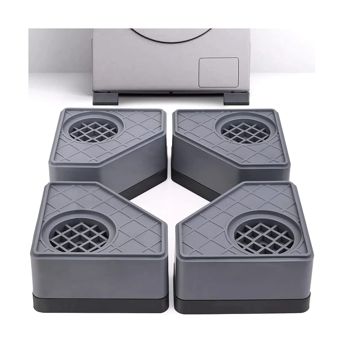 

Anti Vibration Pads for Washing Machine Washer Dryer Pedestals Wearing Square Rubber Foot Pads Pedestals Double-Deck