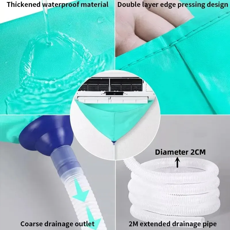 1/6/8pcs Air Conditioner Cleaning Bag Kit Leak-proof Conditioning Cover With Drain Water Pipe Full Set Dust Elimination Tools