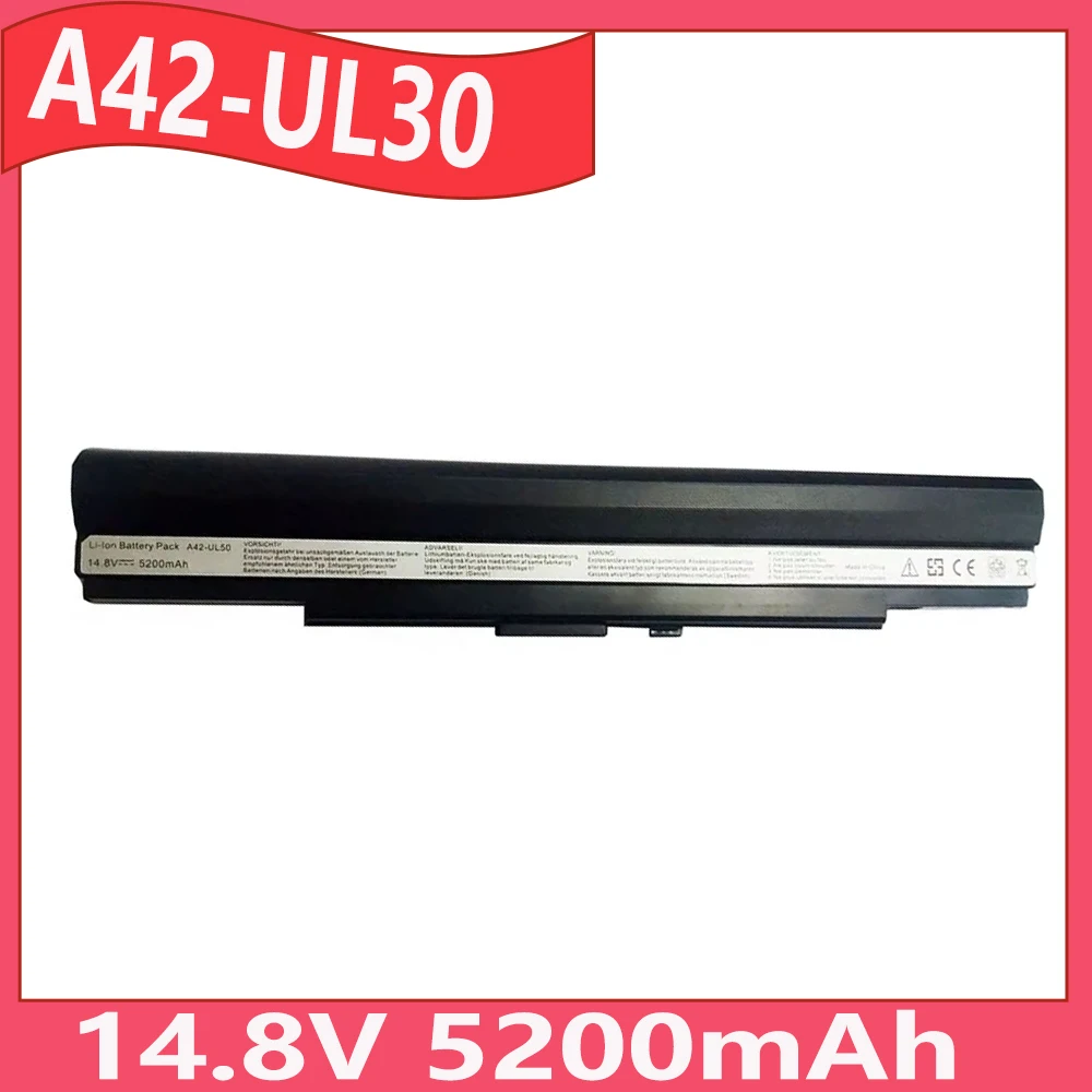 A42-UL30 A31-UL30 14.8V 5200mAh Laptop Battery For ASUS U30 U35 U40 U40S U45 UL30 UL50 UL50X UL80 UL80AG PL30 PL80J Pro32 Series