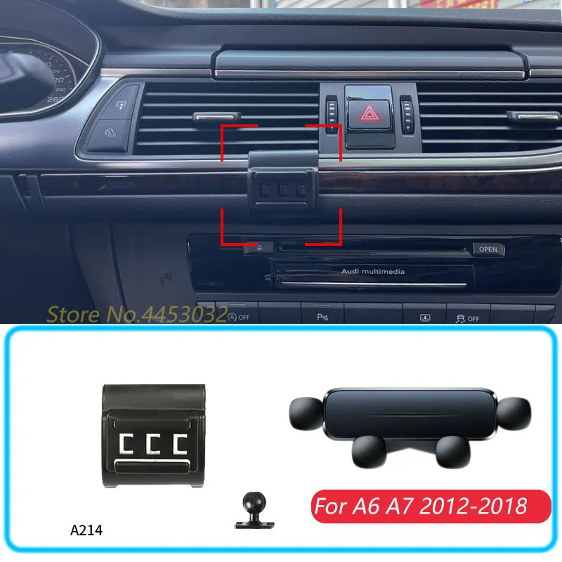 

Автомобильный держатель для телефона для Audi A6 A7 2012-2018 гравитационная подставка крепление горизонтальный GPS мобильный кронштейн аксессуары с основанием