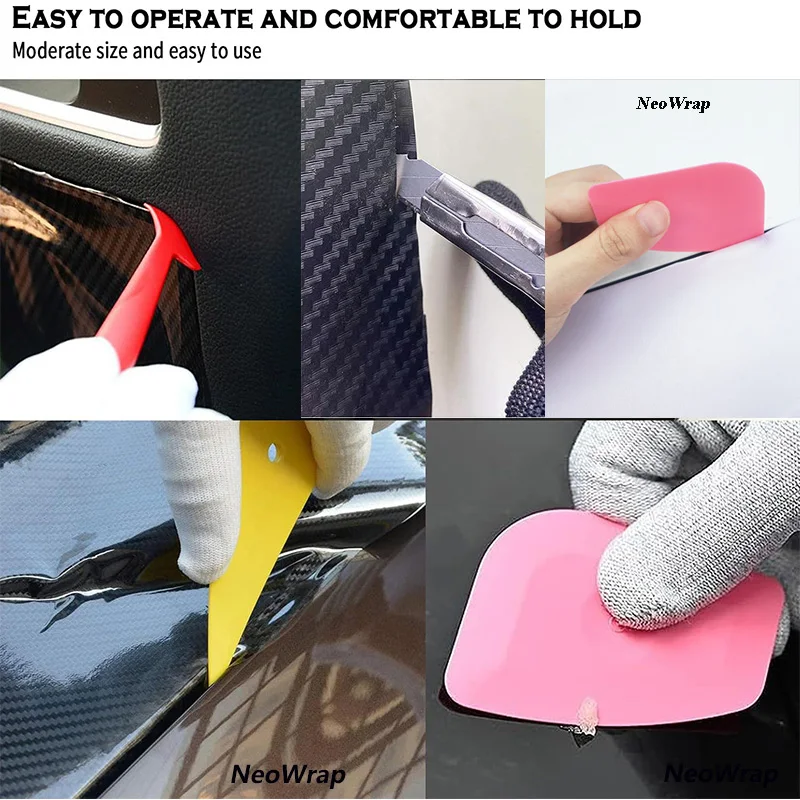 Auto Film Wrapping Tool Kit Fenster Tönung Werkzeuge Vinyl Wrap Filz Rakel Wrap Stick Vinyl Cutter Utility Messer Kunststoff Schaber – Detail 17
