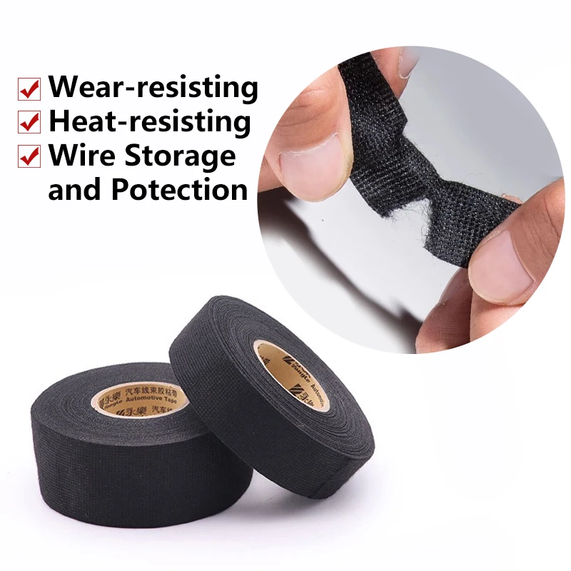 Electrical Insulating Tape Heat Resistant Harness Tape 9/25/38MM Car Cable Harness Wiring Loom Protection Waterproof Tape