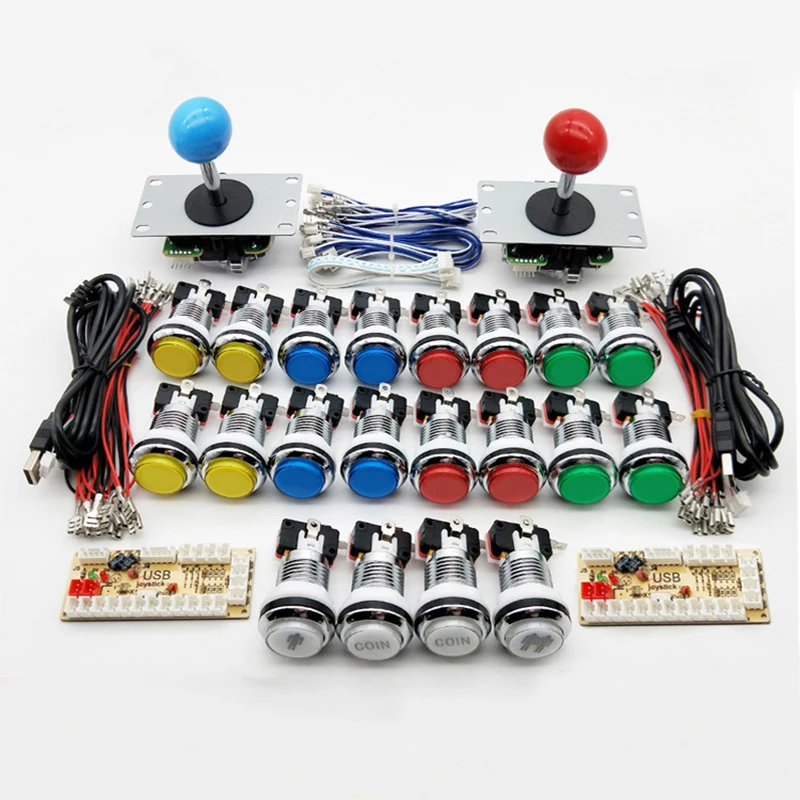 DIY arcade rocker kit electroplating button USB computer rocker circuit board 5V with light kit arcade game console modification