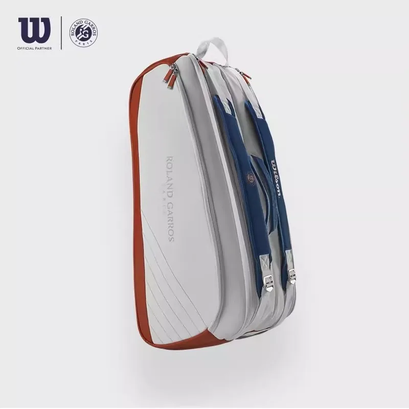 

WILSON Tennis Bag Mens Tennis Racket Large Sport Bag Outdoor Gym Badminton Backpack 9 Racquet Sports Bag With Handle Waterproof