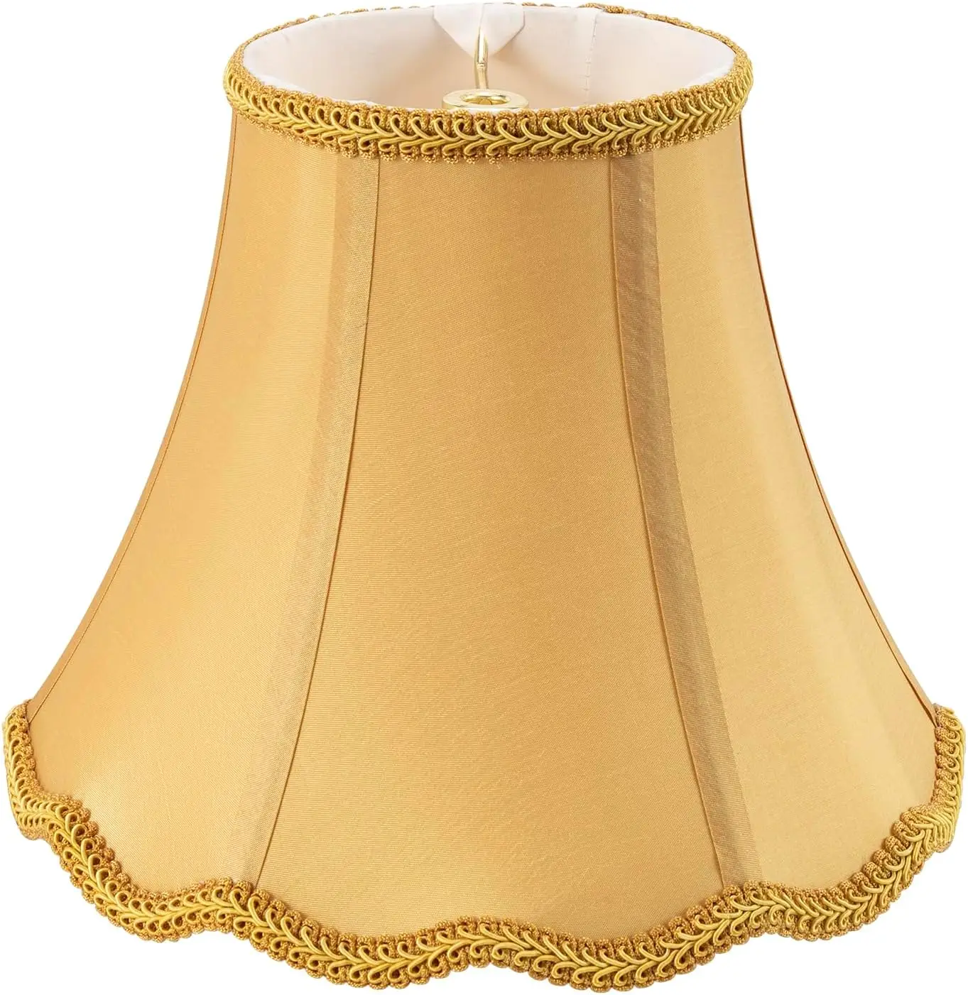 

Bell Lamp Shade, Scalloped Gold Fabric Lampshade Replacement, Softback, 5'' Top x 10'' Bottom x 8.3'' Slant Height x