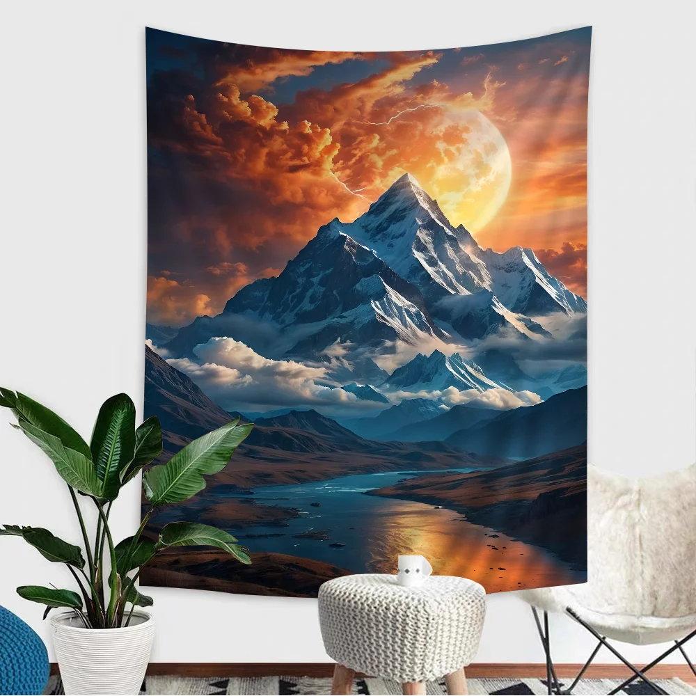 

Snow Mountain Cartoon Tapestry Bohemian Wall Tapestries Mandala Home Decor