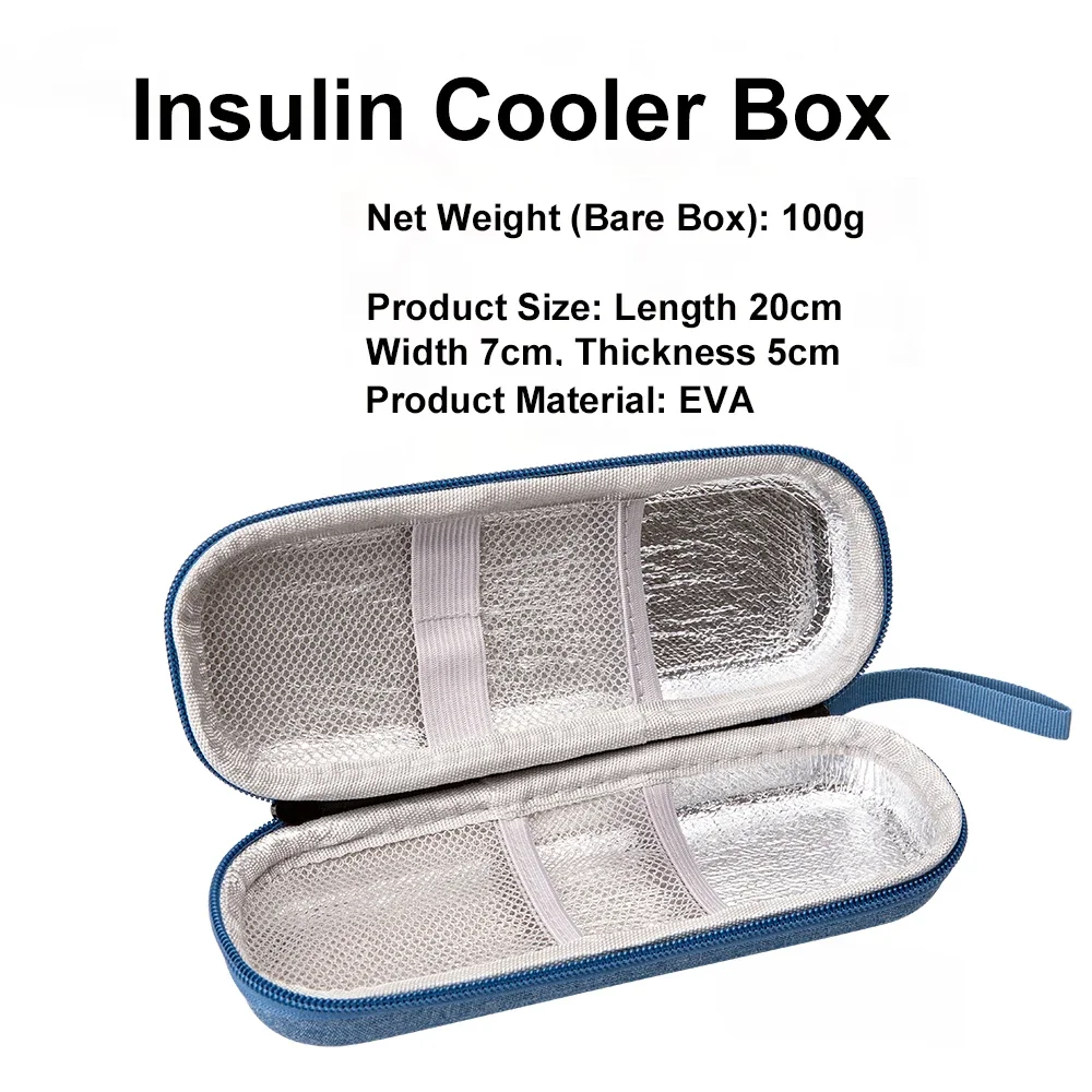 Portable EVA Insulin Cooling Bag Waterproof Thermal Insulated Pen Bag Medicine Outdoor Travel for Diabetics-not ice gel included
