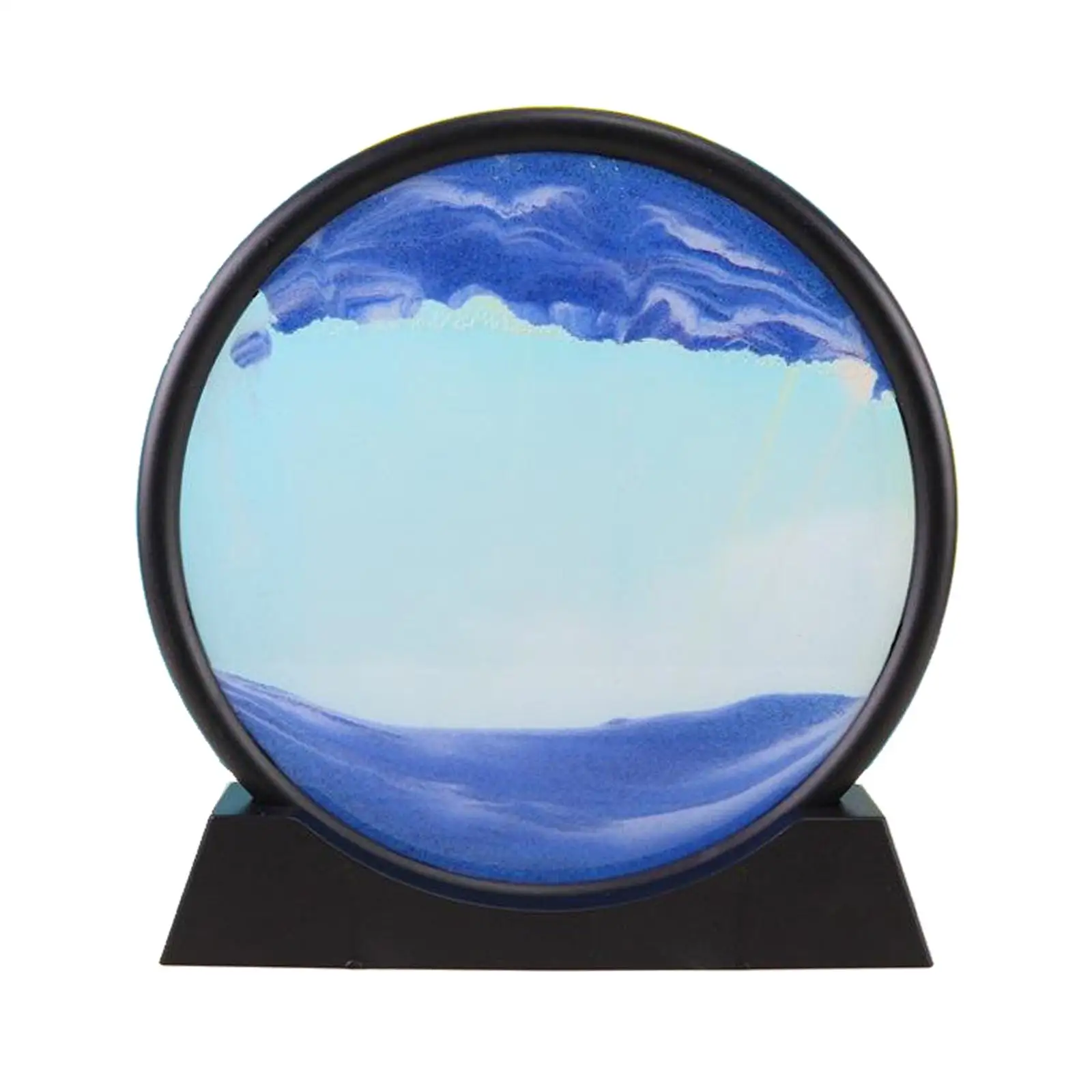Dynamic Sand Art Picture Sand Pendulum Moving Landscape Glass Frame Tabletop Decor Relaxing Gift for Office Home Desk