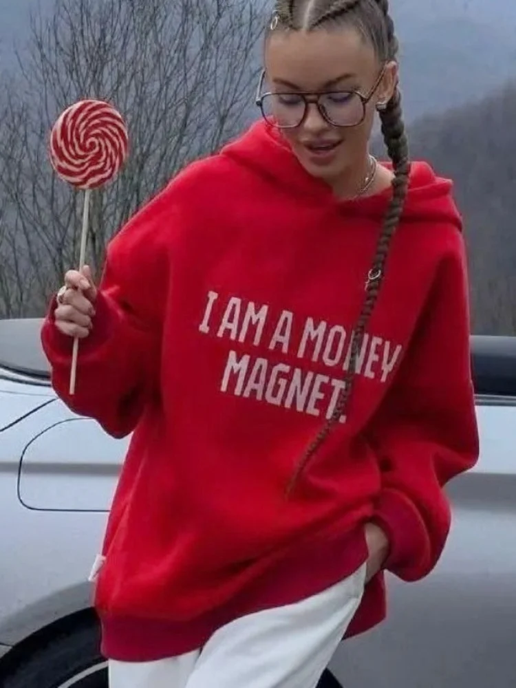 Униформа, русский дизайн, студенческие женские милые толстовки с буквенным принтом, красные толстовки большого размера, модная женская осенняя модная верхняя одежда
