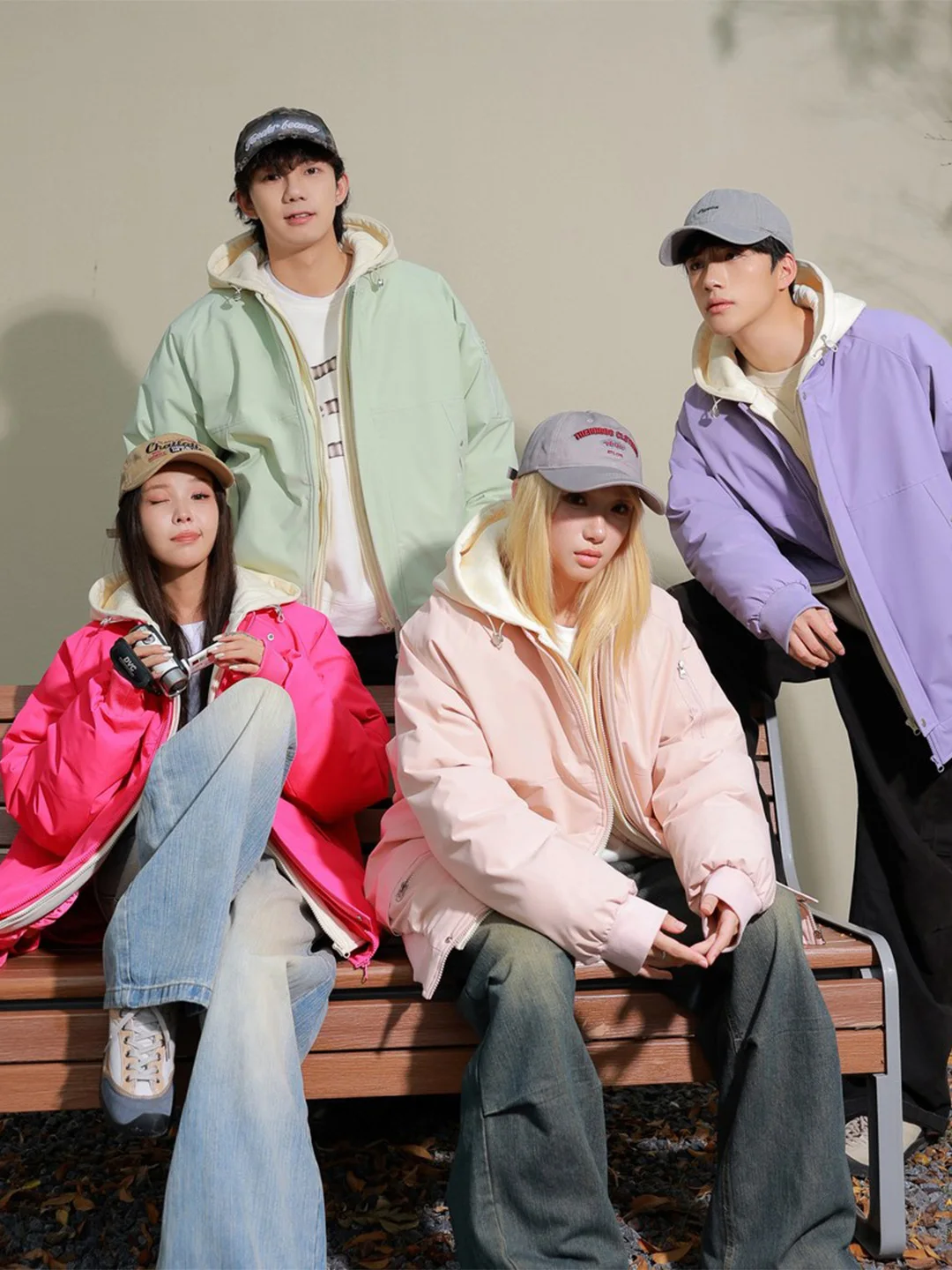 

High-End Spliced Color Blo Hooded Men's Cotton Jaet Loose Trendy Youthful Winter Warm Polyester Fiber Long Sve Zipper