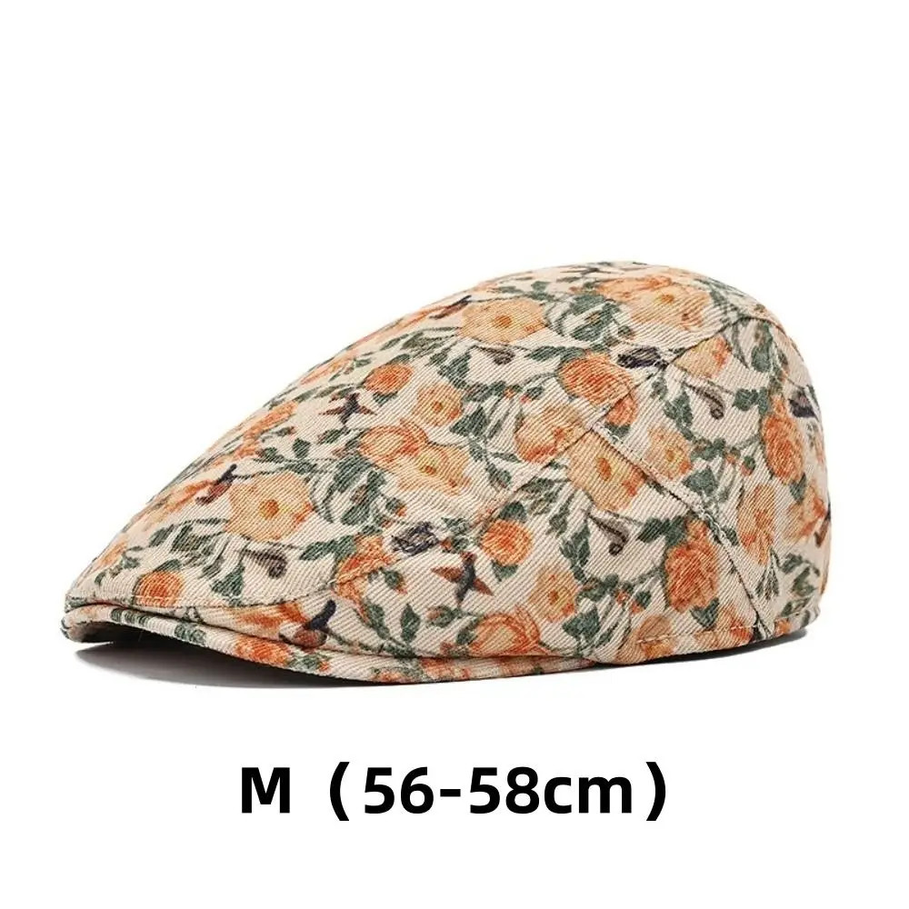 أنيق الرجعية الأزهار قبعة البيريه الصيد عادية في الهواء الطلق اللبلاب قبعة مسطحة الخريف الشتاء قابل للتعديل الفنان الرسام قبعة الرجال النساء