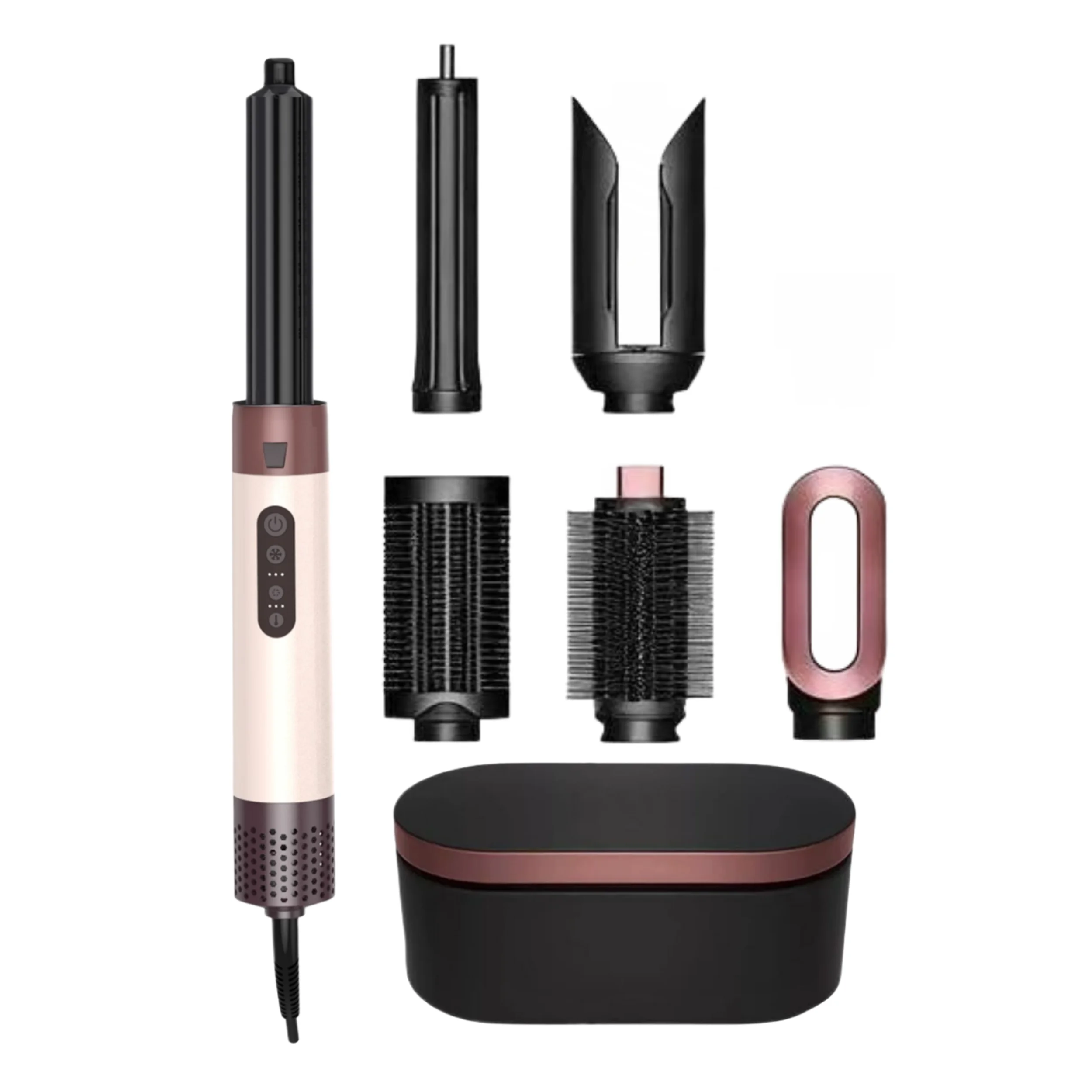 Professional 6 1 Salon Hair Dryer One Step Styler Ionic Hot Air Brush Straightener Curler Styling Tools For Household Use