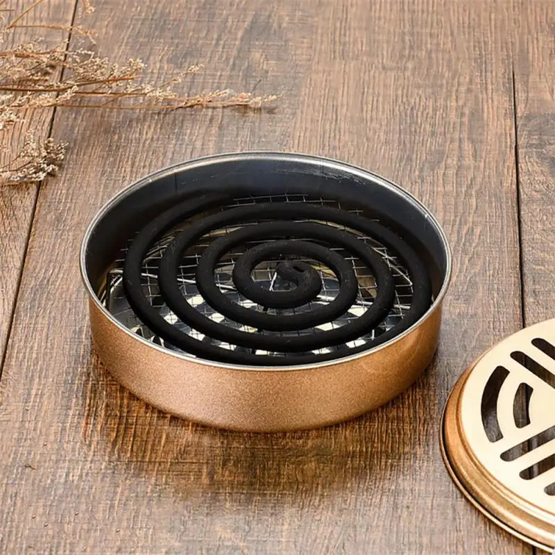 Mosquito Incense Box With Cover Waterproof Round Rack Plate Insect Repellent Mosquito Coil Holder Tray For Outdoor Indoor Tool