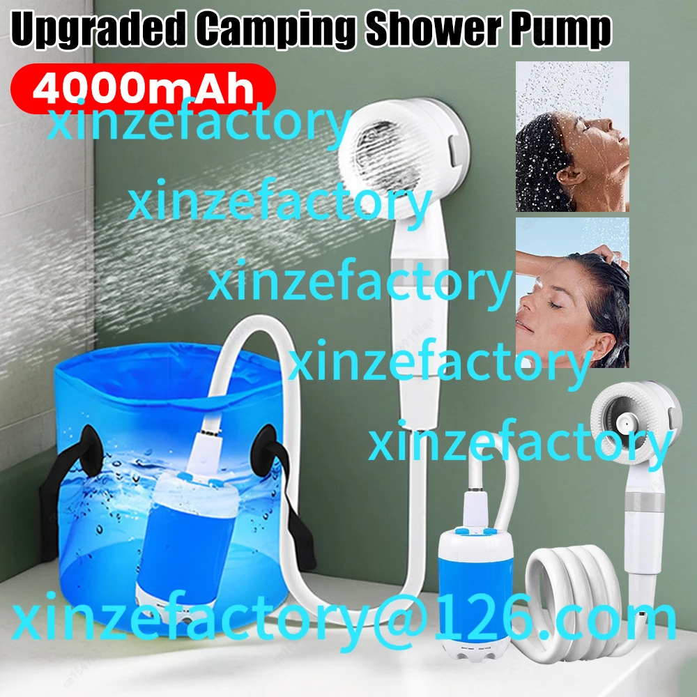 

Customization Portable Camping Shower Pump With Digital Display 4000mAh Upgraded Rechargeable Electric Shower Pump