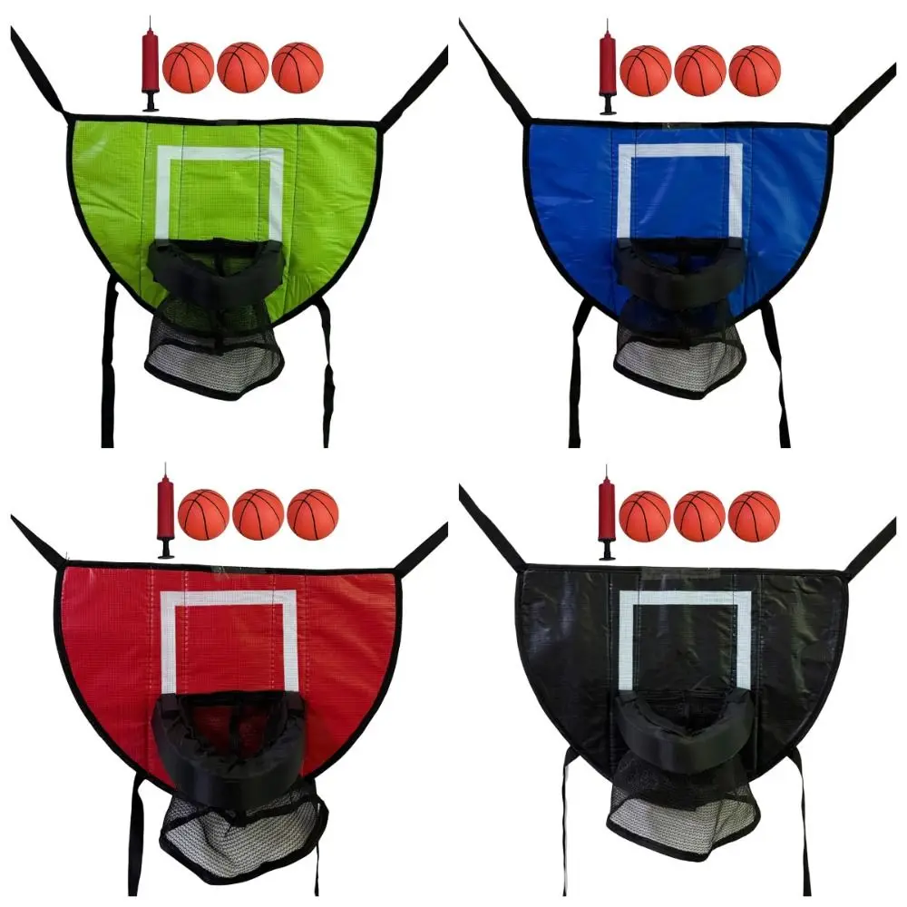 Faltbares Trampolin-Basketballkorb-Set, vielseitig einsetzbar, lustig, tragbares Basketballkorb-Spielzeug mit Pumpe und Ball, einfach zu montieren