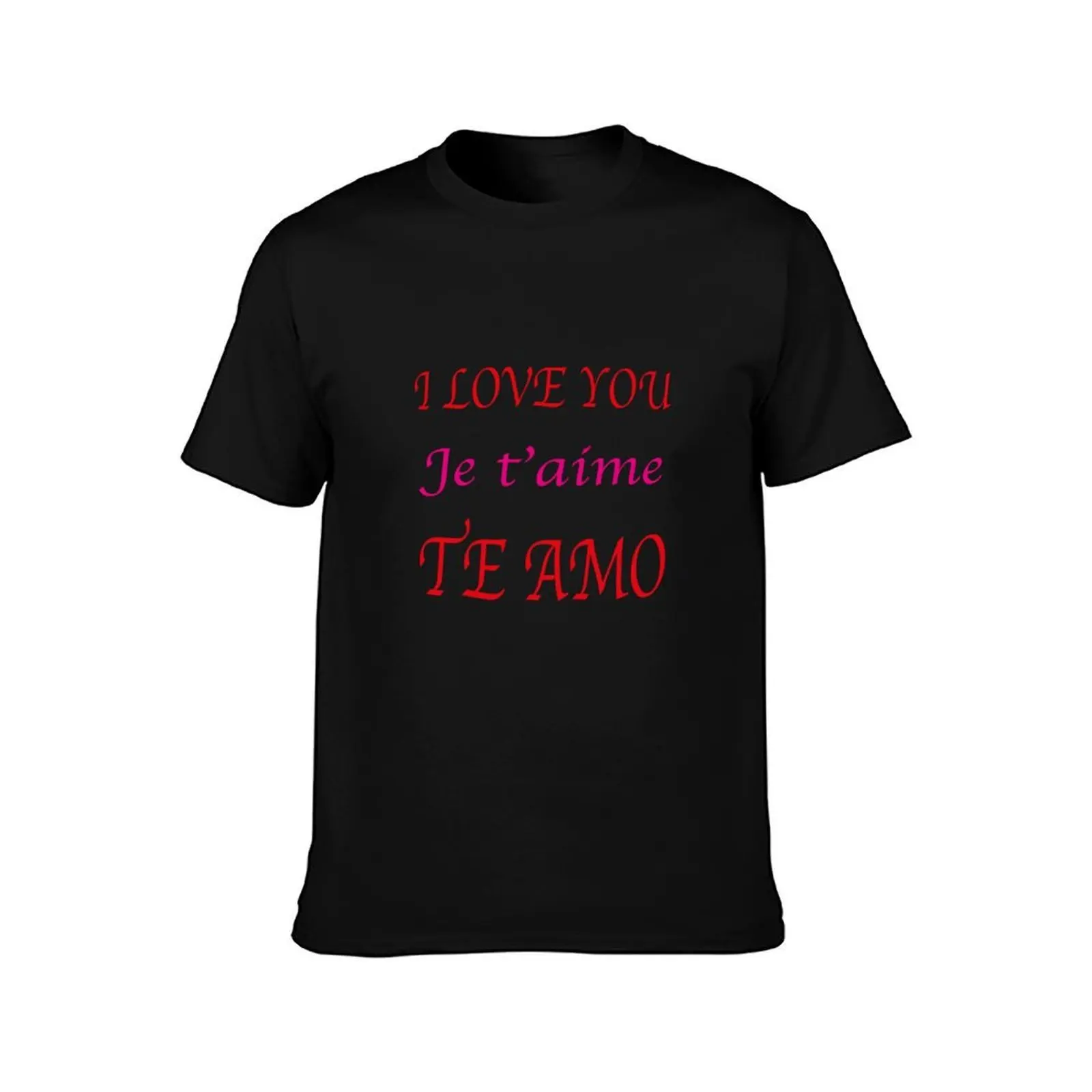 say I love you in several languages. T-Shirt, Summer Casual Cotton Tee, Oversized Streetwear Tops, Vintage Graphic Print