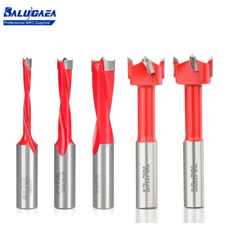 

2/4 Blades Left Rotation Router Drill Bit Alloy Row Drill 70MM Length Woodworking Tools Diameter 4.5-35mm Drill Bit Carpentry