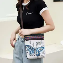 Ethnic Style Handbag Vintage Elephant Embroidery Large Capacity Crossbody  Bag Fashion Personality Knitted Crossbody Bag