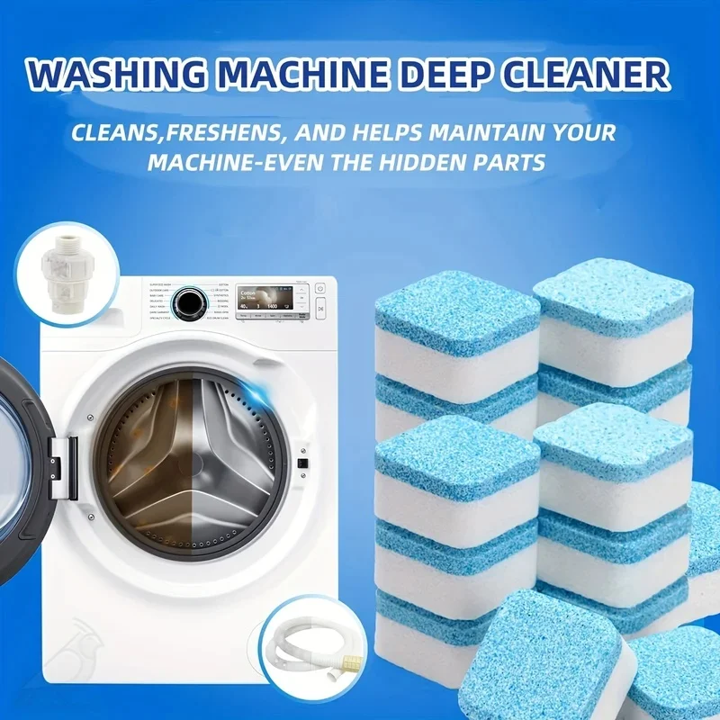Washing Machine Cleaner Effervescent Tablets, Household Drum Washing Machine Detergent Deep Cleaning Deodorizer Remover Accessor