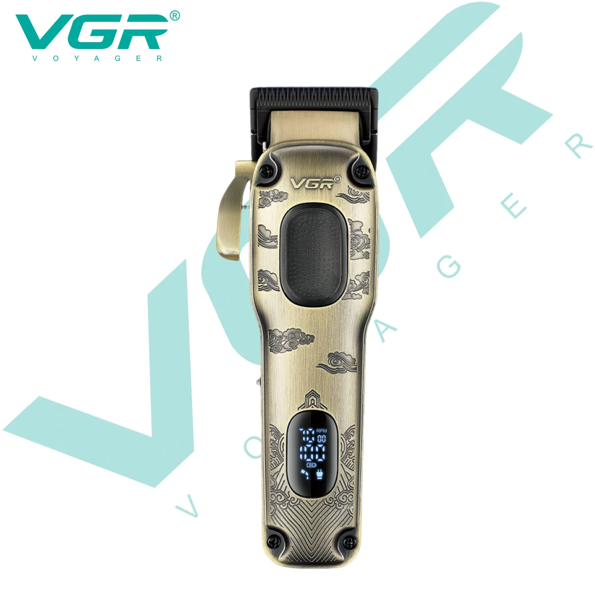 

VGR V-027 металлическая машинка для стрижки волос в стиле ретро, рельефный дизайн, регулируемая многофункциональная машинка для стрижки волос, водонепроницаемая электрическая машинка для стрижки волос