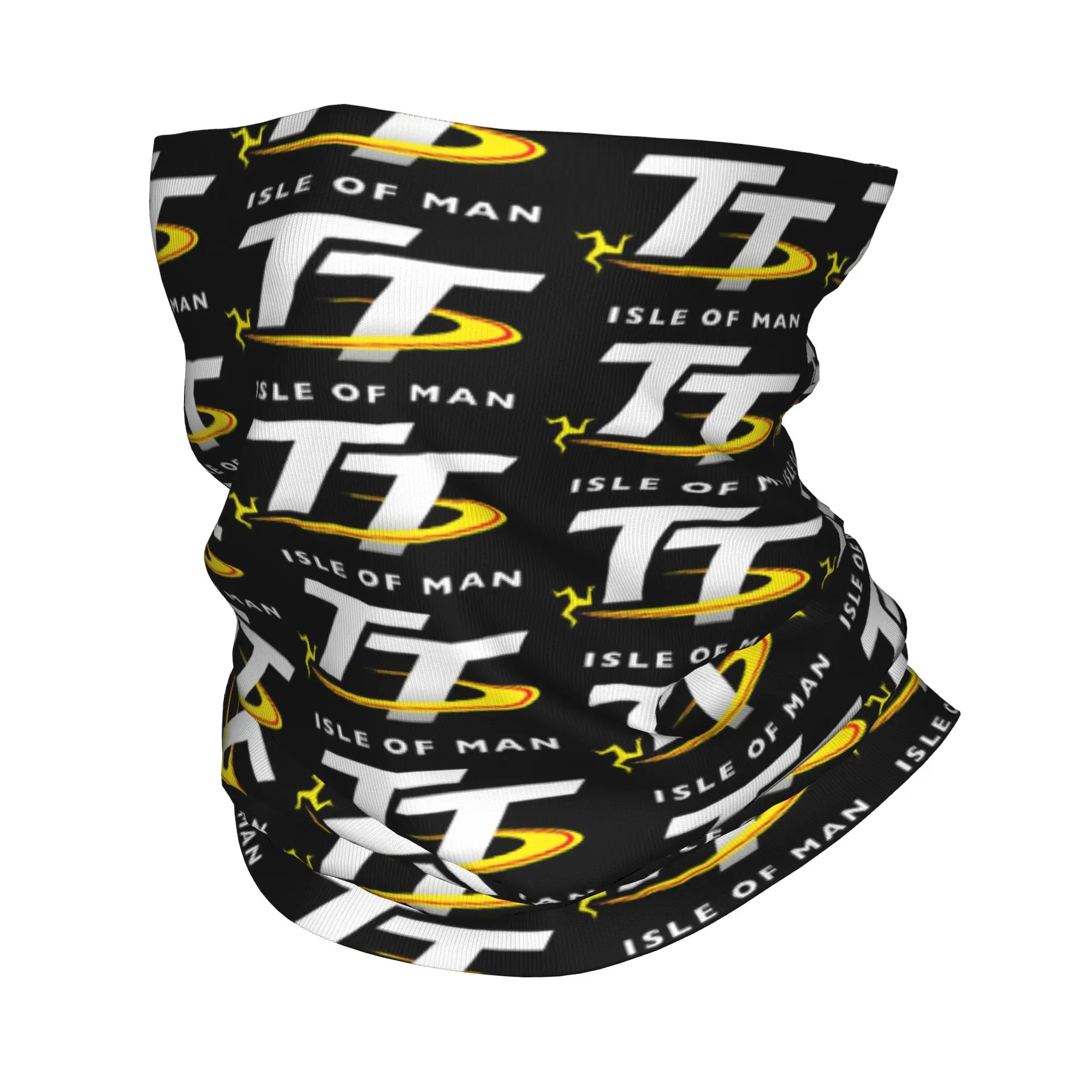 Custom Isle of Man TT Bandana Neck Gaiter for Ski Cycling Men Women Wrap Scarf Motocross Enduro Cross Balaclava Warmer