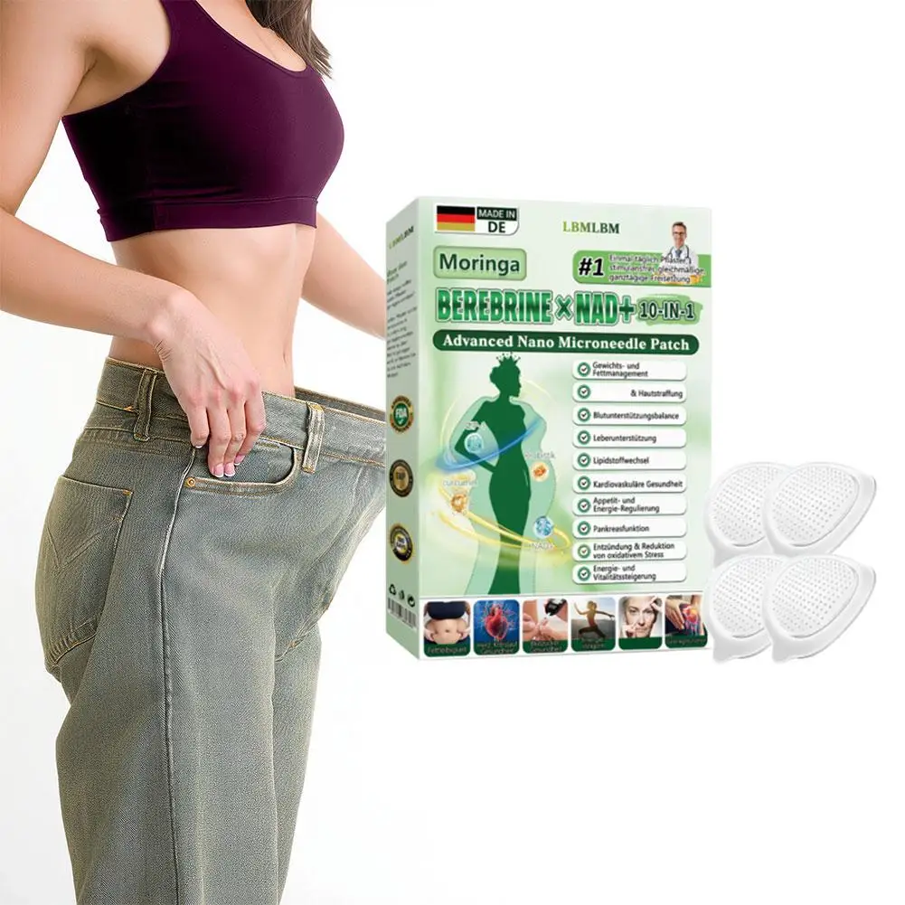 10in1 Moringa Berberine NAD+ Microneedle Patch Blood Sugar Balance Skin Firming Promotes intestinal digestion