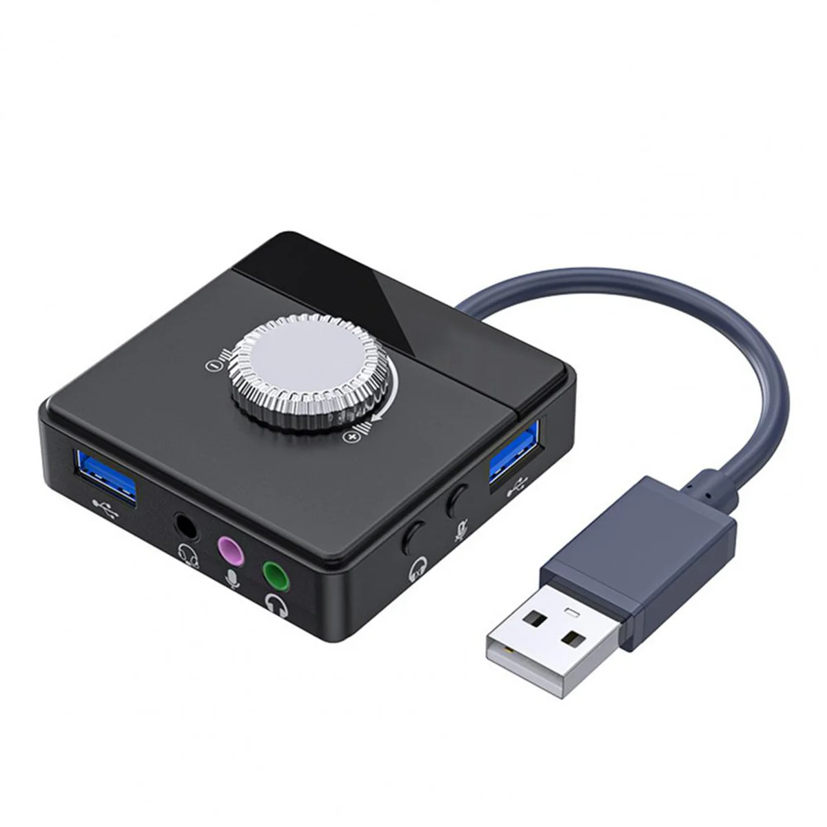 

USB External Sound Card 3.5mm Jack Volume Adjustable Tablet Computer Microphone Phone External Stereo Audio Adapter