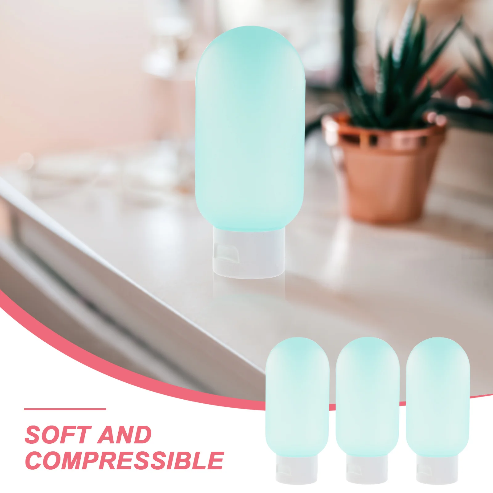 3 個の旅行用トイレタリーボトルセット 60 ミリリットル詰め替え可能漏れ防止シャンプーローション容器スタイリッシュなコンパクトデザイントラベルボトル