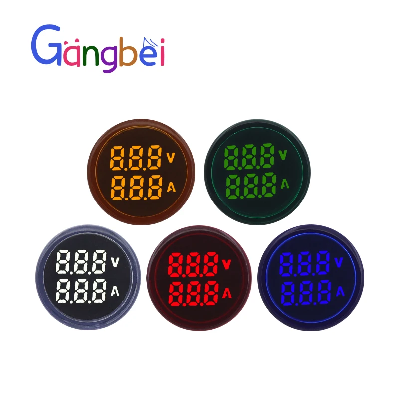 Lampu indikator tampilan ganda LED tegangan AC, ammeter 60-500V 1-100A tampilan digital AD16