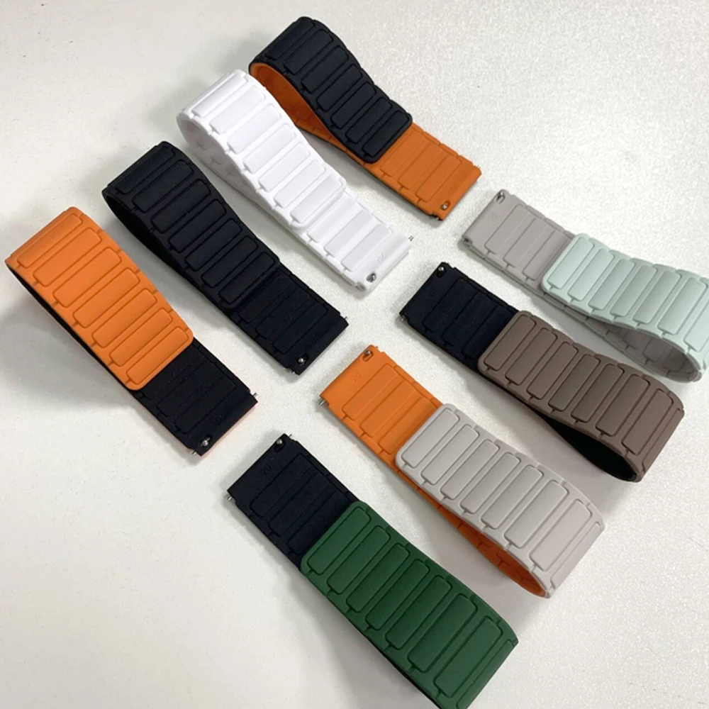 20 مللي متر 22 مللي متر حزام ناعم ل Amazfit Active 2 التوازن 2 سيليكون الفرقة AMAZFIT BIP6 5 وحدة GTR 4 3 2E GTS 4 mini 3 سوار مغناطيسي