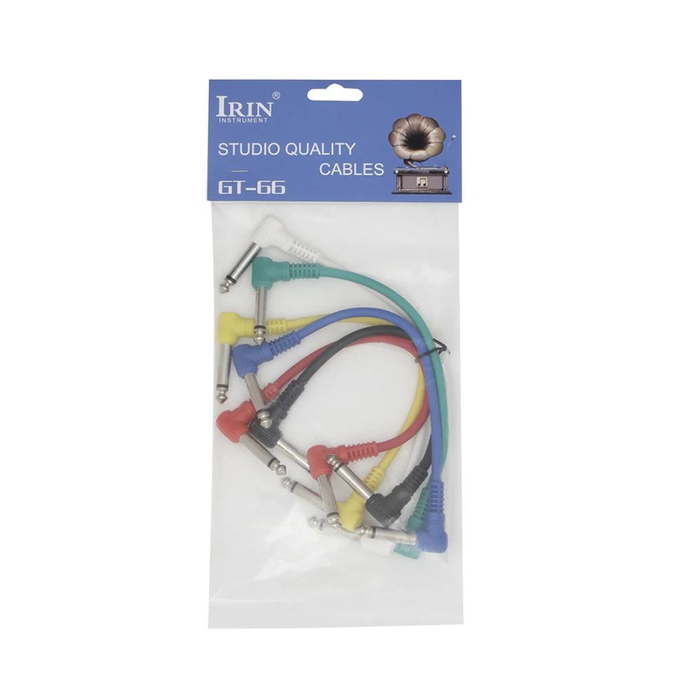6 قطعة تأثير الغيتار دواسة كابل الغيتار كابل التصحيح 6.35 مللي متر زاوية التوصيل لا الضوضاء محمية كابل أجزاء الآلات الموسيقية اكسسوارات #2