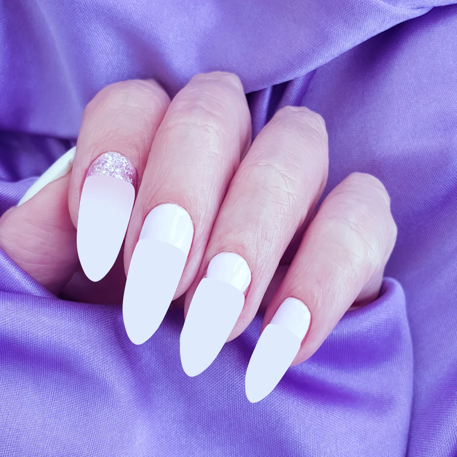 ชุดเล็บปลอมแบบเต็มเล็บ 100 ชิ้น แบบใส กดติดเอง สำหรับผู้หญิง ทำเล็บเอง อุปกรณ์เสริมสำหรับร้านทำเล็บ