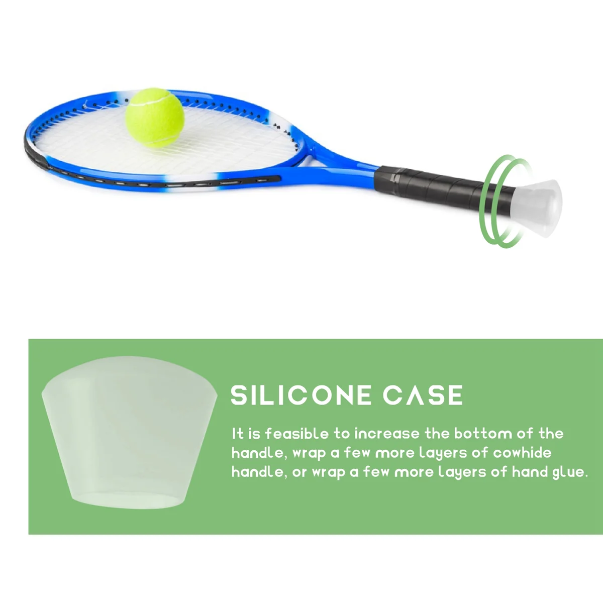 Shockproof Silicone Energy Sleeve Tennis Racket Cover Handle End Cap Bumper Accessories Grip Ring Racquet Sport OvergripJAS