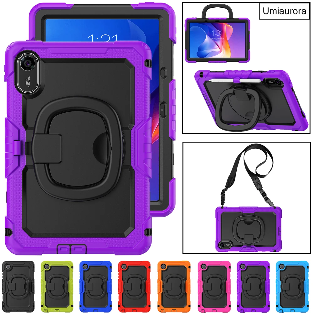 

For Xiaomi Redmi Pad 2 Pad2 11 inch 2025 Armor Tablet Case Rotation Pull Ring Kickstand Shoulder Strap Shockproof PC Cover Funda